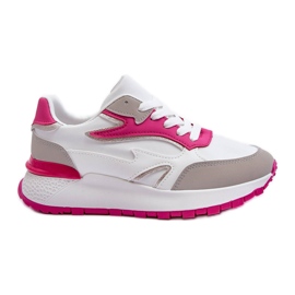 PG1 Dameplatform sportssko hvid og pink Henley lyserød