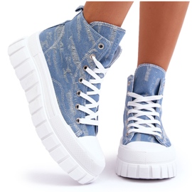 PS1 Høj tekstil sneakers til kvinder Blue Degas blå