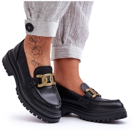 PG1 Dame platform loafers med dekoration Sort Ameg
