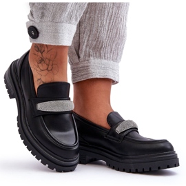 PG1 Arickas chunky sorte læder loafers med udsmykning