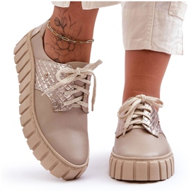 Lemar Lædersko På Beige Hypnose Platform