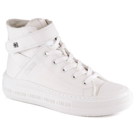 Isolerede sneakers med snørebånd og velcro hvid Big Star MM274006