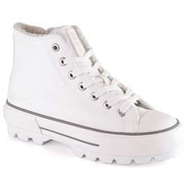 Sneakers isoleret på platformen hvid Big Star MM274037