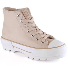 Isolerede sneakers på platformen beige Big Star MM274038