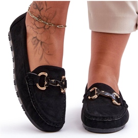 PG1 Dame ruskind loafers med dekoration Sort Dionira