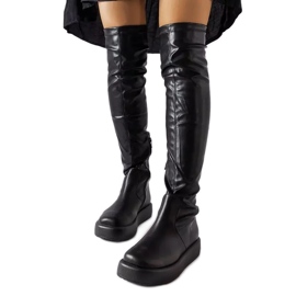 Flavian sorte over-knee støvler