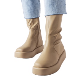 Beige platformstøvler fra Valpantena