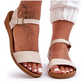 Arya Classic Low Wedge Sandaler Beige