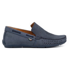 Olivier Herre sommer læder loafers 085DKNT marineblå