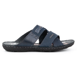 Kampol Herre læder hjemmesko 201/N marineblå nubuck