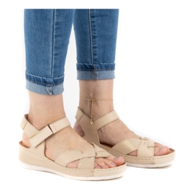 WASAK Komfortable damesandaler i læder 0473W beige