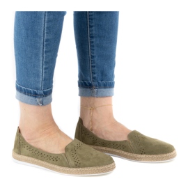 WASAK Damesko espadriller i læder 0646W grøn