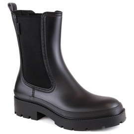 Chelsea-støvler til kvinder, sorte gummistøvler, Big Star MM274695