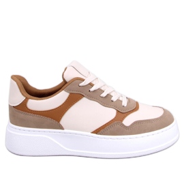 Brewer Khaki panda damesneakers beige