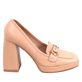 Albers loafers med nøgen hæl beige
