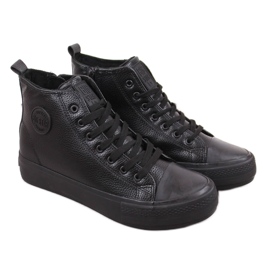 Høje sneakers til mænd på platformen isoleret sort Big Star MM174065