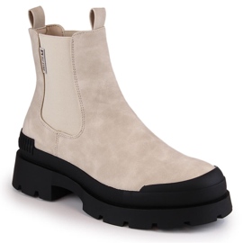 Chelsea-støvler til kvinder på platformen beige Big Star MM274322