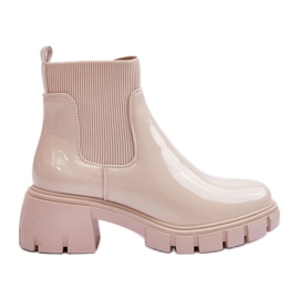 Dame lak støvler Beige Cirie