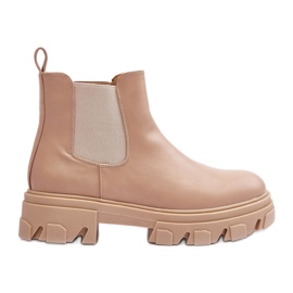 Lave læderstøvler Jodhpur Beige Alcanassa