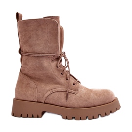 Ruskind fladhælede arbejdsstøvler Beige Jence