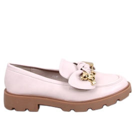 Loafers med en gylden bjørn Honey Beige