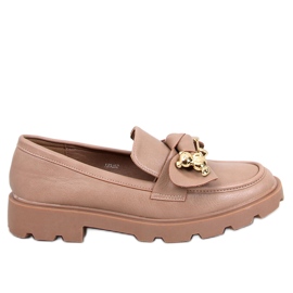 Honey Khaki gyldne bamse loafers beige