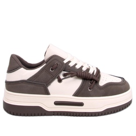 Clavell Coffee højsålede sneakers beige
