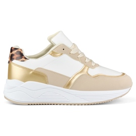 Sneakers i hvid og guld til kvinder