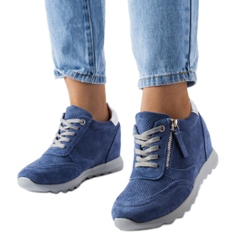 Inna Blå suede wedge sneakers fra Raite
