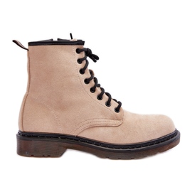Asteoris ruskind fladhælede arbejdsstøvler Beige