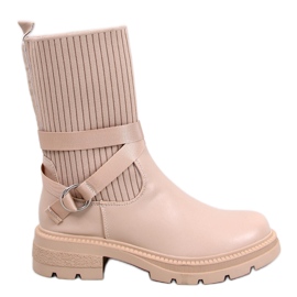 Shaffer Khaki stretchy ankelstøvler beige