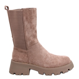 Seuss Khaki high top Chelsea støvler beige