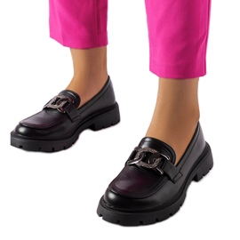 Sorte elegante loafers med rhinestones fra Mories