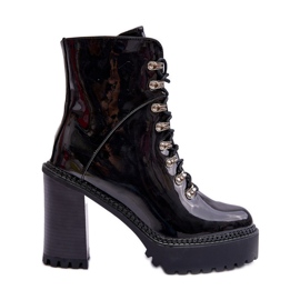 Lakerede Chunky Heel Boots Sort Ikeshia
