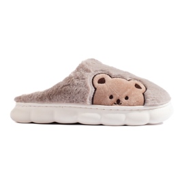 Dame hjemmesko med en bamse mørk beige Shelovet brun