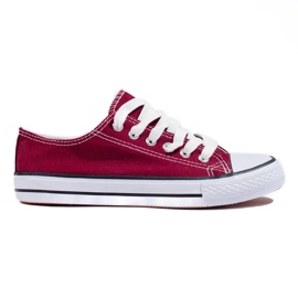 Lave bordeaux Shelovet sneakers til kvinder rød