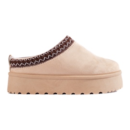 Beige ruskindsko med tykke såler fra Shelovet