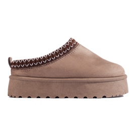Mørke beige ruskindsko med tykke såler fra Shelovet