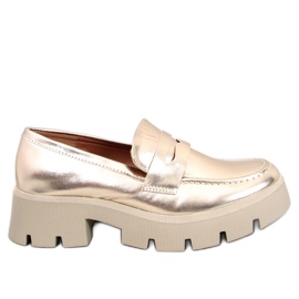 Metalliske loafers på Quant Gold-platformen gylden