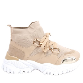 Petra Khaki strømpe sneakers beige