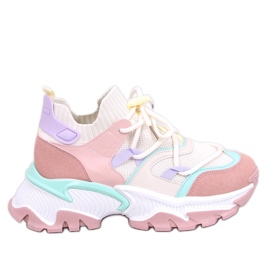 Farverige wedge sneakers fra Beals Pink lyserød