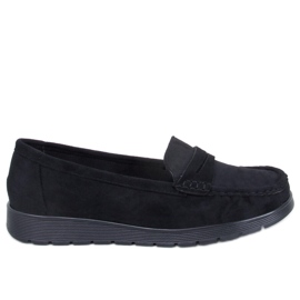 Ruskind loafers med læder indersål Marit Black sort