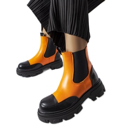 Sorte og orange slip-on støvler fra Albany