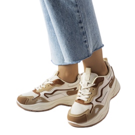 Inna Hule beige sportssneakers grøn
