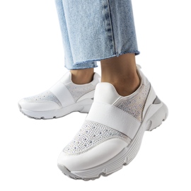 Hvide sneakers med rhinestones fra Algiso