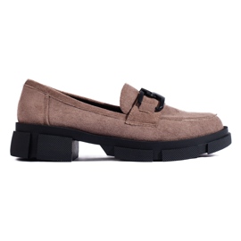Mørke beige ruskind loafers fra Shelovet