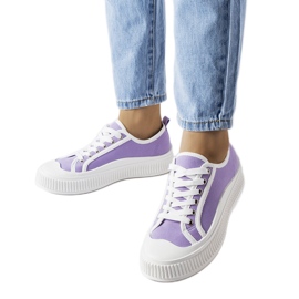 Lilla platform sneakers fra Alfianello violet