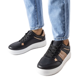Sorte og guld sportssneakers fra Parma