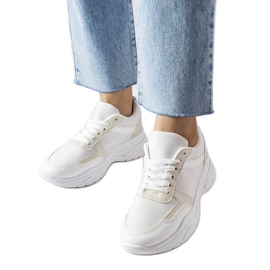 Hvide sneakers med accenter af slangeskind fra Diego