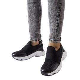 Sorte sneakers med rhinestones fra Algiso